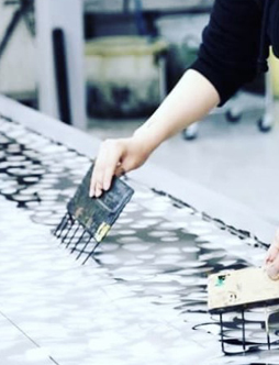 京都 墨流し染ストール