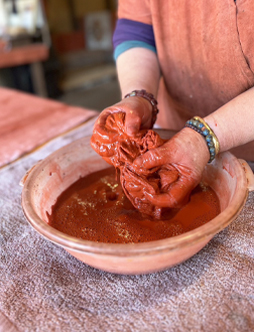 吹屋 べんがら染ストール